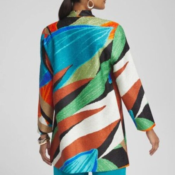 NWT CHICOS Travelers™ Collection Palms Reversible Crushed Jacket SIZE 2 - Picture 3 of 3